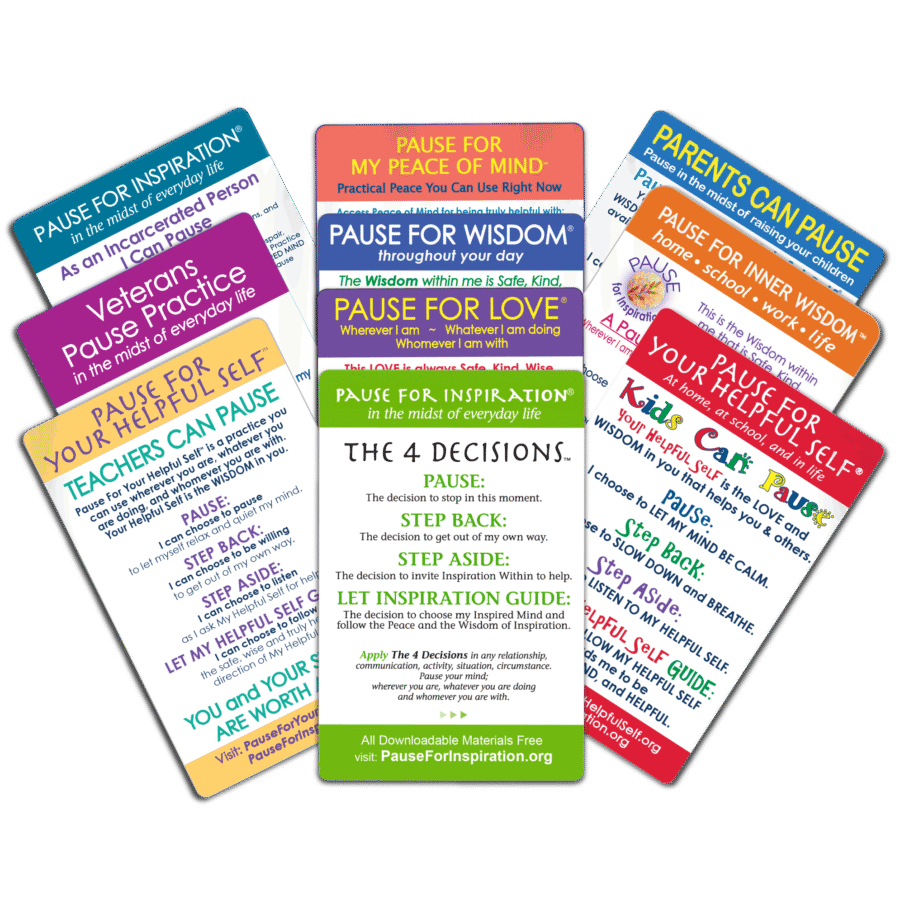 Pause Practice Card Sample Pack – 25 pocket-sized Pause cards FREE! $5.00 charge for packaging and postage.
